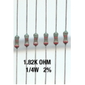 1.82K Ohm Metal Film Resistors 1/4W 1%. (Pack of 5) 1.82K Ohm Metal Film Resistors 1/4W 1%. (Pack of 5)
