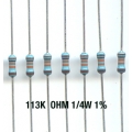 113K Ohm Metal Film Resistors 1/4W 1%. (Pack of 5) 113K Ohm Metal Film Resistors 1/4W 1%. (Pack of 5)