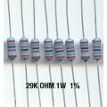 29K Ohm Metal Film Resistors 1W 1%. (Pack of 5) 29K Ohm Metal Film Resistors 1W 1%. (Pack of 5)