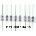 41.2K Ohm Metal Film Resistors 1/4W 1%. (Pack of 5) 41.2K Ohm Metal Film Resistors 1/4W 1%. (Pack of 5)