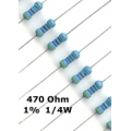 470 Ohm Metal Film Resistors 1/4W 1%. (Pack of 5) 470 Ohm Metal Film Resistors 1/4W 1%. (Pack of 5)