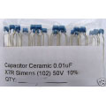 0.01uF 50V X7R Ceramic Capacitors. Siemens. (Pack of 5) 0.01uF 50V X7R Ceramic Capacitors. Siemens. (Pack of 5)